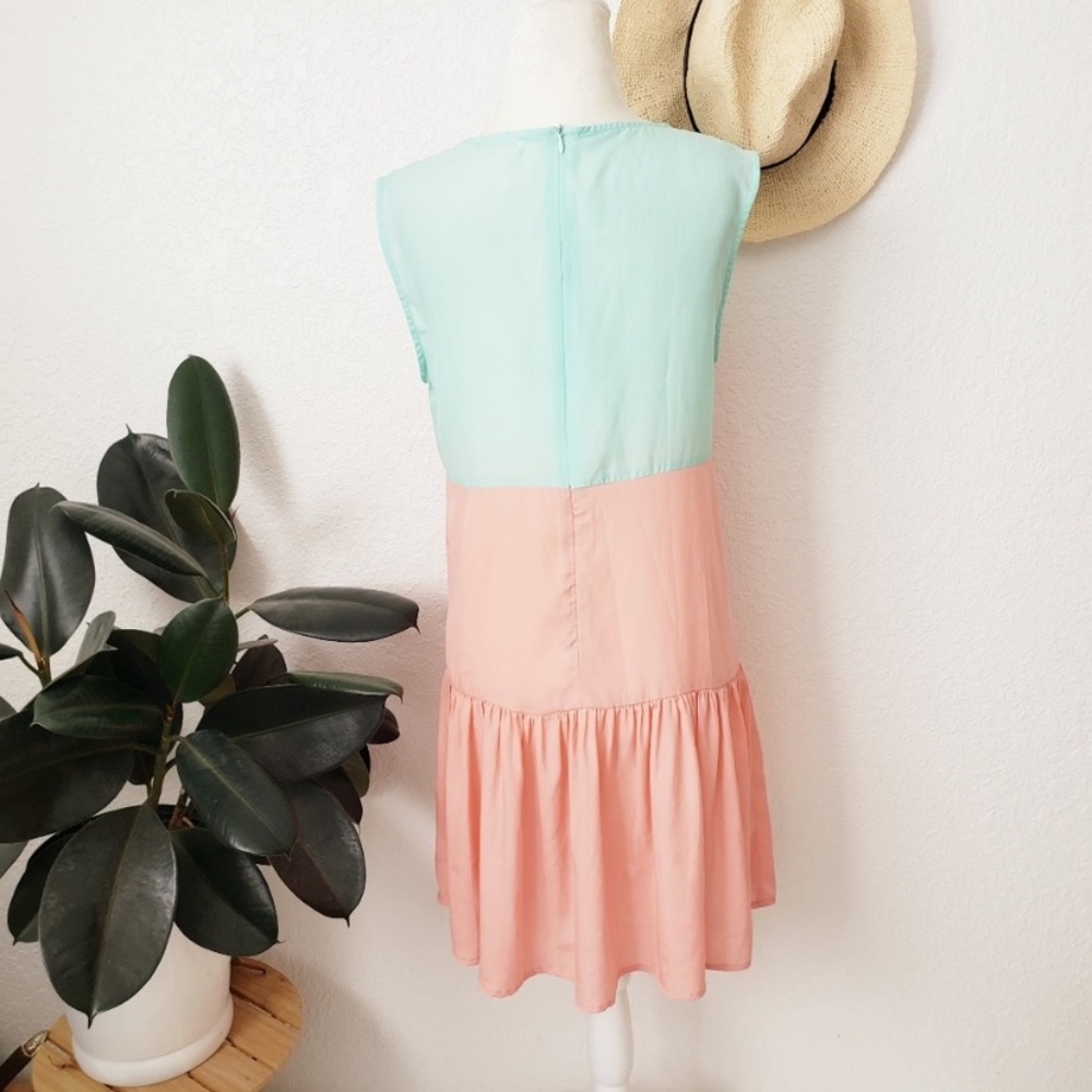 Headline Sequil Color Block Peplum Shift Dress 605 - image 3